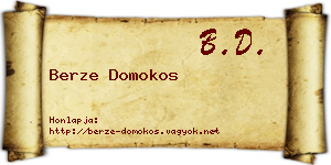 Berze Domokos névjegykártya